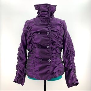 Katherine Barclay Purple Ruched Jacket, Medium